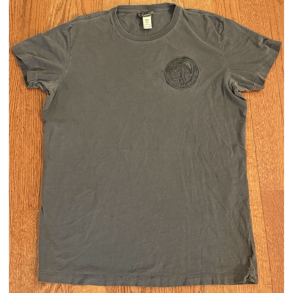 Diesel Jeans T Shirt Size XL Grey Embroidered Casual Mens Short Sleeve